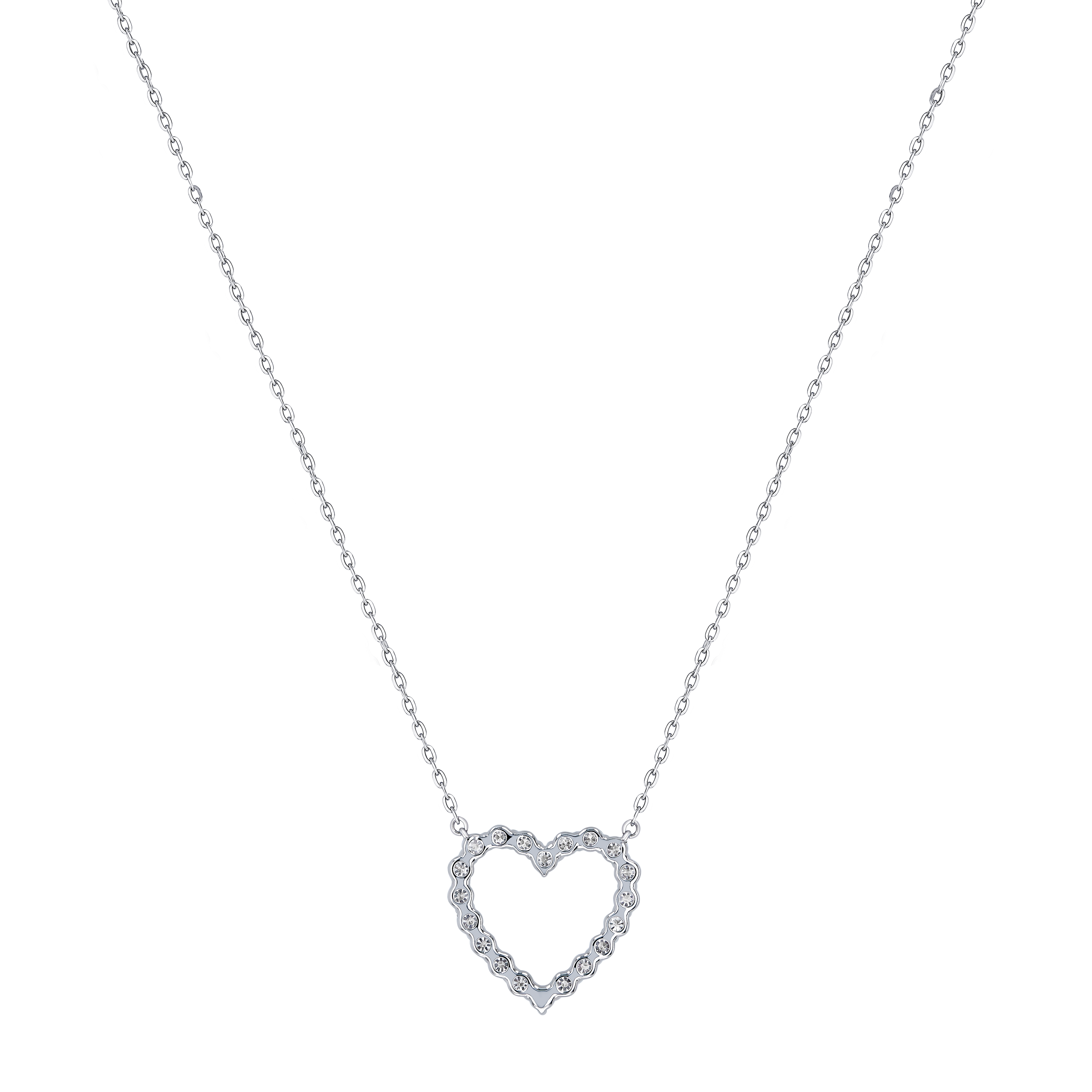 Damas Valentine's Day Collection Necklace In 18K White Gold and Studded with Diamonds
