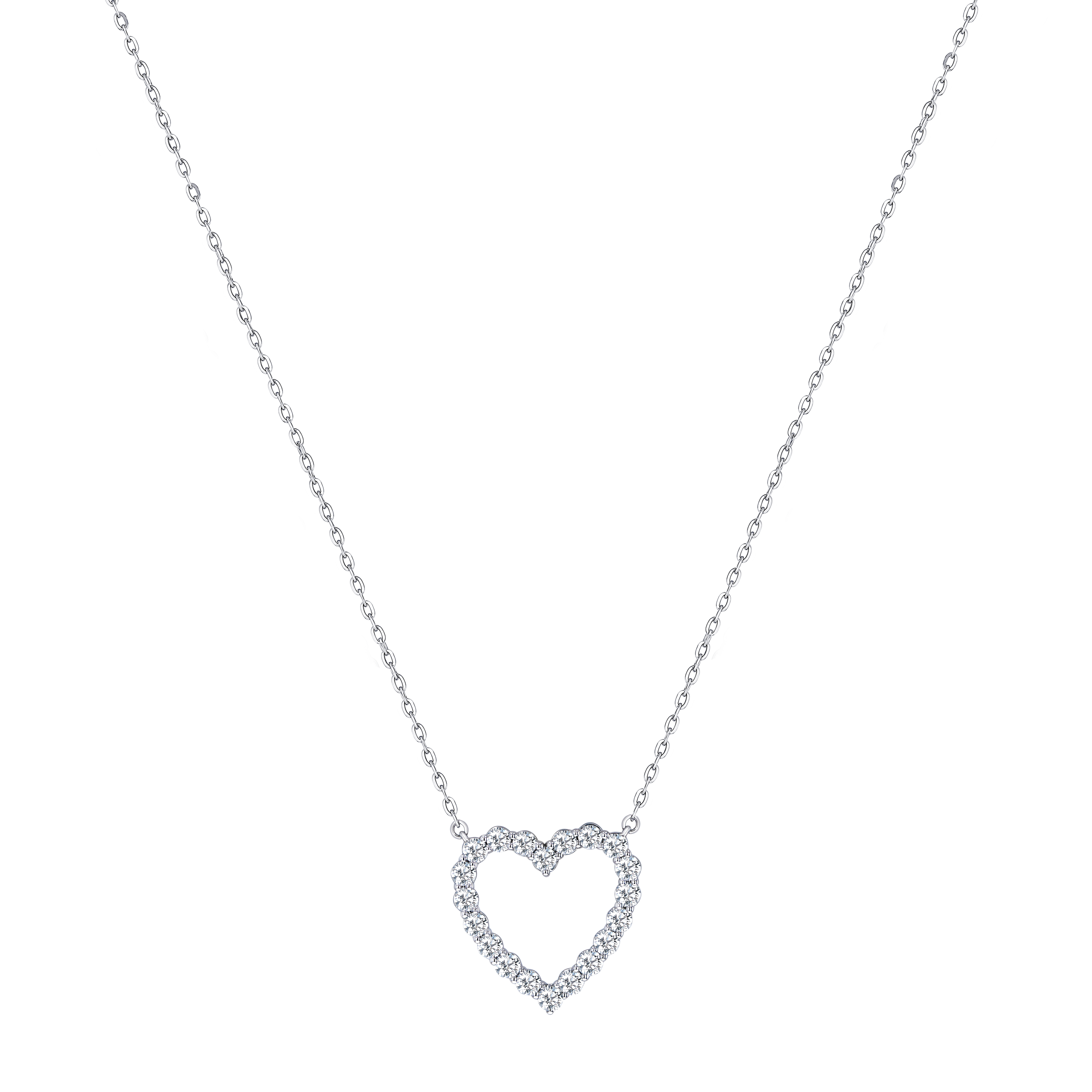 Damas Valentine's Day Collection Necklace In 18K White Gold and Studded with Diamonds