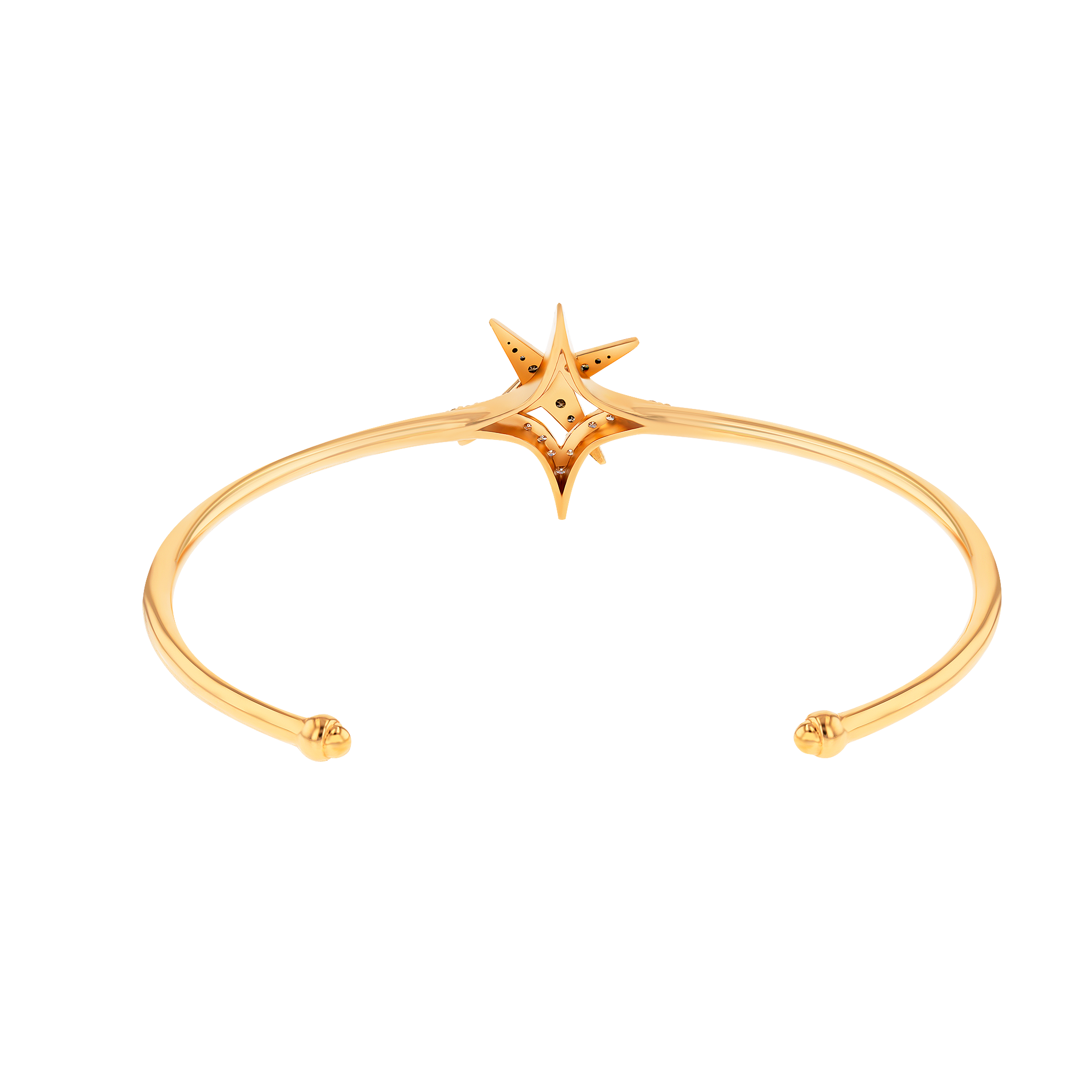 STAR Bangle in 18K Rose Gold and Studded with White and Brown Diamonds