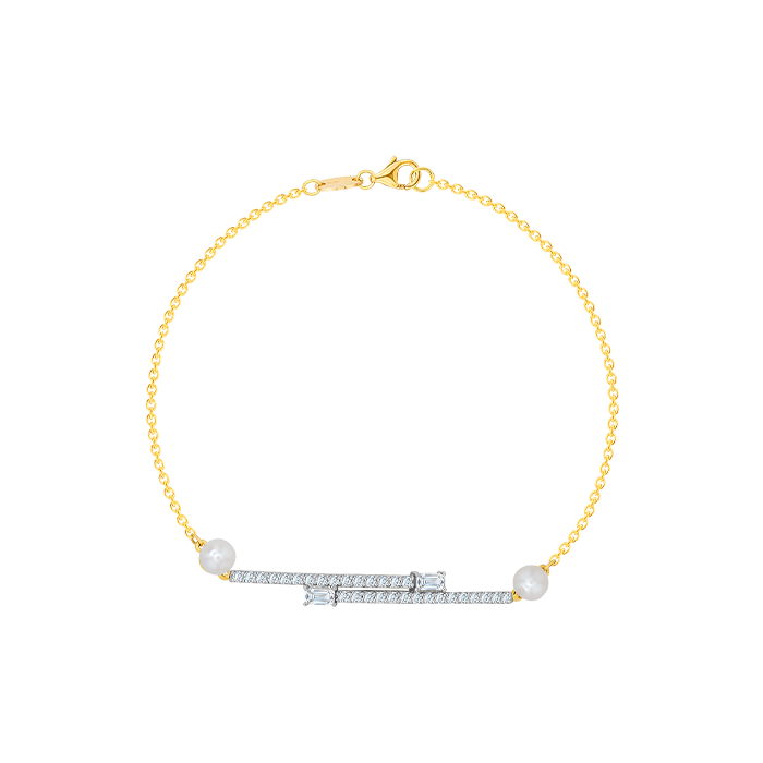 Harmony by Symphony Bracelet in 18K Yellow Gold with Akoya Pearls and Diamonds