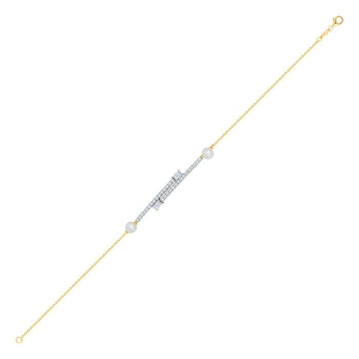 Harmony by Symphony Bracelet in 18K Yellow Gold with Akoya Pearls and Diamonds