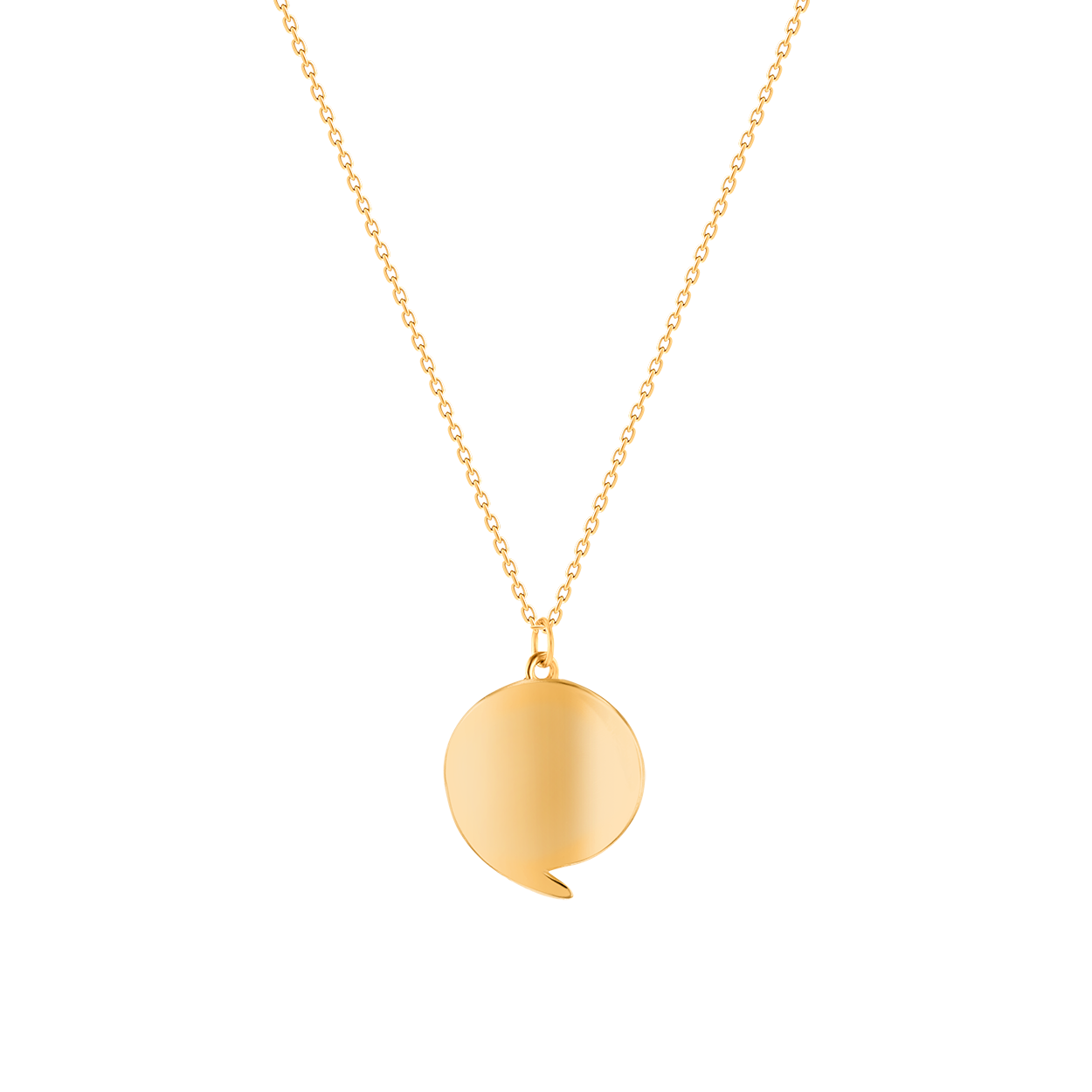 Bubble Plain Round Necklace in 14k Yellow Gold
