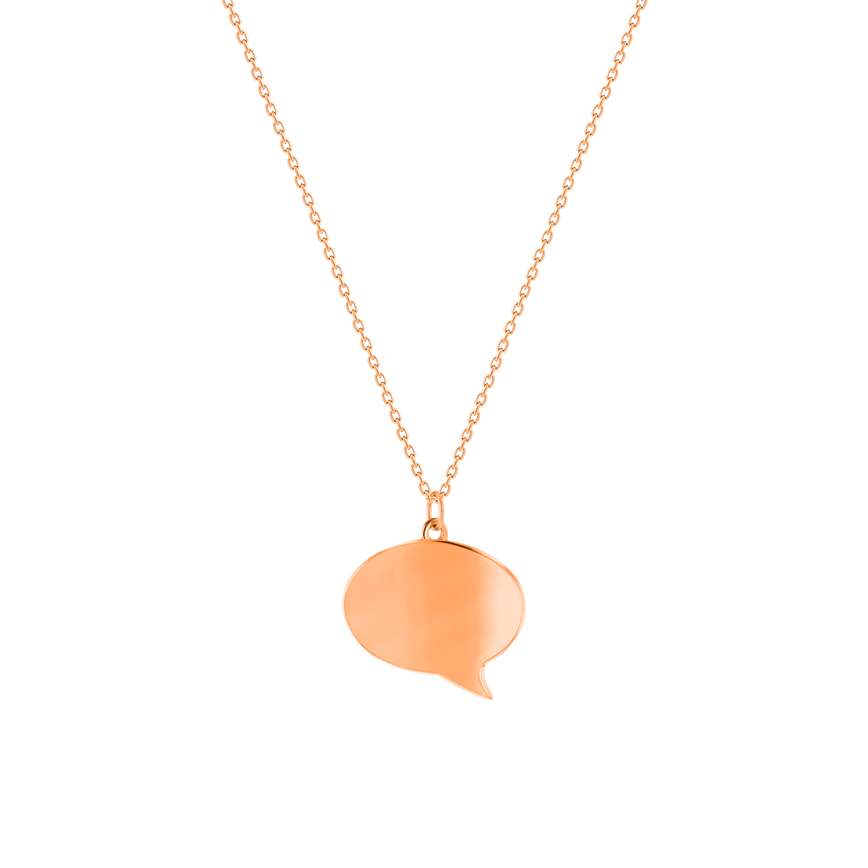 Bubble Plain Oval Necklace in 14k Rose Gold