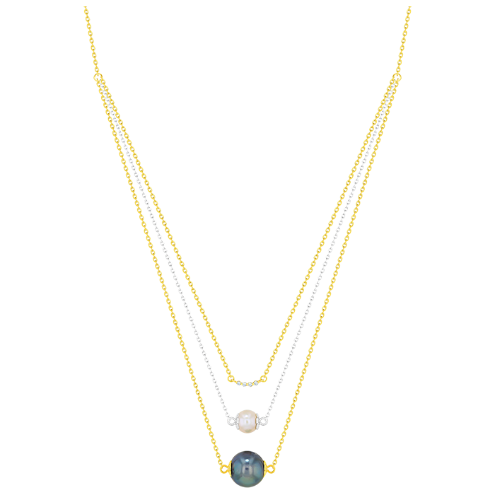 Kiku Trendy_Diamond Freshwater Pearl Necklace