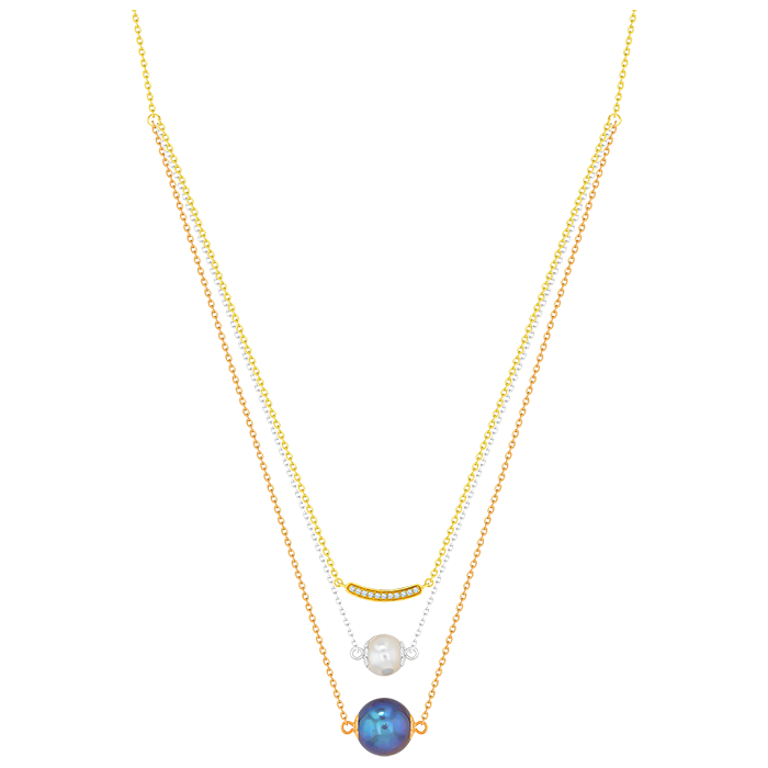 Kiku Trendy 0.04 Carat Diamond and Pearl Necklace 