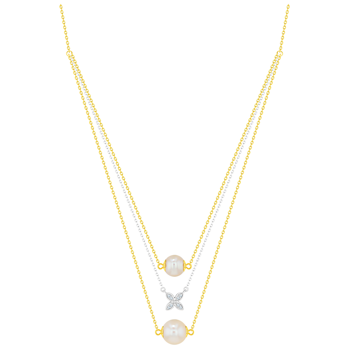 Kiku Trendy_Diamond Freshwater Pearl Necklace
