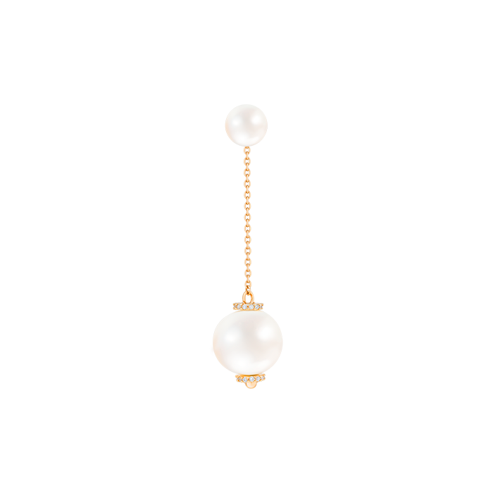 Kiku Trendy 0.16 Carat Diamond and Pearl Earrings  