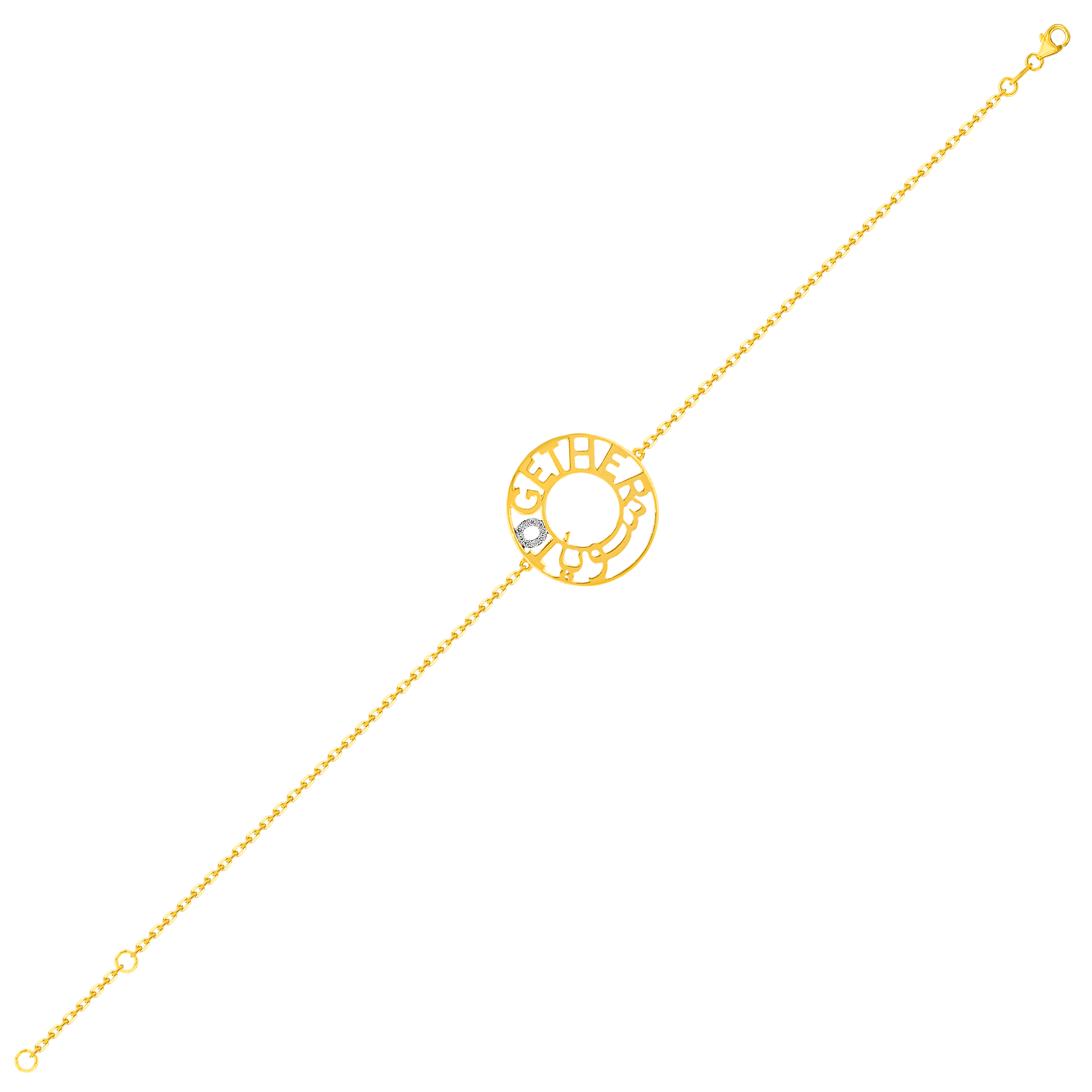 Key Of Hope By Nadine Kanso of Bilarabi Together سويا Bracelet 18K Yellow Gold & Diamonds