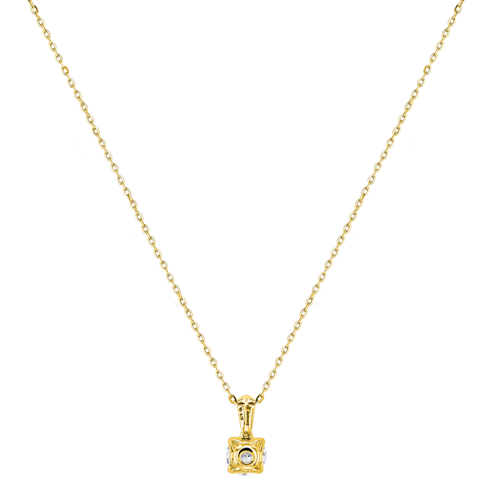 Gaia Solitaire 1 Carat Diamond Pendant Chain in 18K Yellow  Gold 